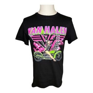 Van Halen Graphic Tee Motorcycle Black Short Sleeve Rock Band T-Shirt Size Small